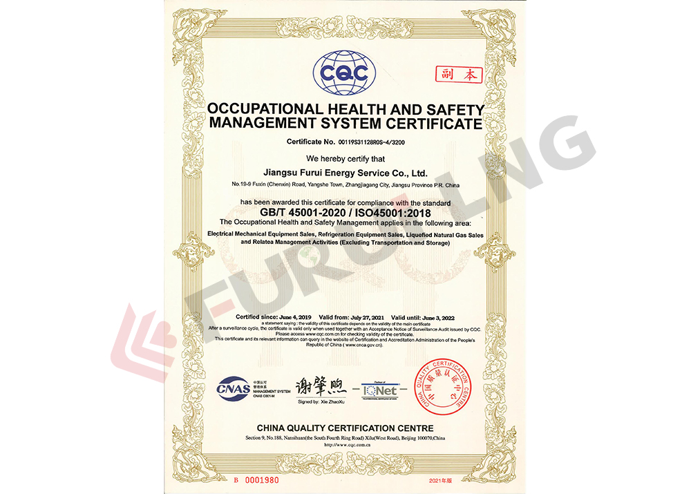 CQC职业健康安全管理体系证书